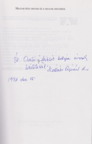 Szllsi rpd - Magyar rk orvosai s a magyar orvosrk