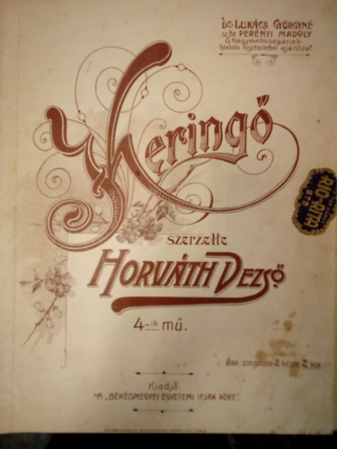 Horváth Dezső - Keringő - Szerzette Horváth Dezső, 4. mű