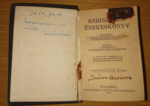 Keresztny nekes knyv - Fggelk:A Magyar Evanglikus Egyhz istentiszteleti rendje