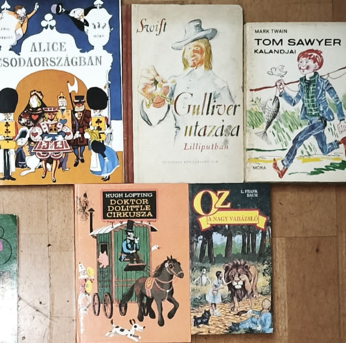 L. Frank Baum, Hugh Lofting, Mark Twain, Lewis Caroll, Swift - 5db klasszikus gyermek és ifjúsági történet - L. Frank Baum-Oz, a Nagy Varázsló, Hugh Lofting-Doktor Dolittle cirkusza, Mark Twain-Tom Sawyer kalandjai, Swift-Gulliver utazása Lilliputban, Lewis Caroll-Alice Csodaországban