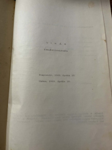 B�res Gyula (szerk.), Heisz K�roly (szerk.), Klujber L�szl� (szerk.) - Vik�r eml�k�nneps�g