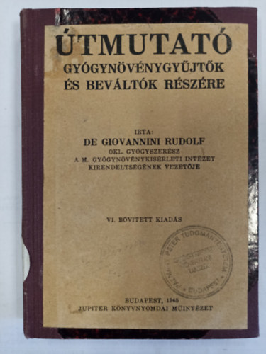 De Giovannini Rudolf - tmutat gygynvnygyjtk s bevltk rszre