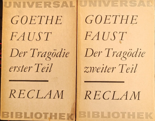 Goethe Faust - Der tragodie in funf akten - erster teil + zweiter teil - lot de 2 volumes : tome I + tome II