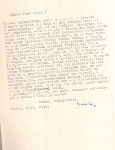 B�lint Alajos - A mez�kov�csh�zi k�z�pkori telep�l�s eml�kei - Mez�kov�csh�za v�ros  1986- Dedik�lt