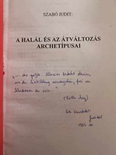 Szab Judit - A hall s az tvltozs archetpusai