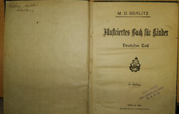 M. D. Berlitz - Illustriertes Buch fr Kinder (Siegfried Cronbach)