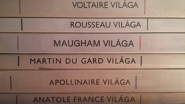 6db Írók világa sorozat: Anatole France, Apollinaire, Martin du gard, Maugham, Rousseau, Voltaire