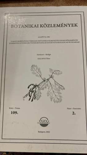 Kalapos Tibor - Botanikai közlemények 109. kötet 2. füzet
