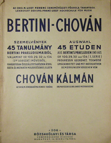 G. Bertini - Szemelvények - 45 tanulmány Bertini praeludiumaiból