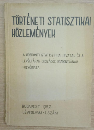 Trtneti Statisztikai Kzlemnyek I. vf. 1. szm
