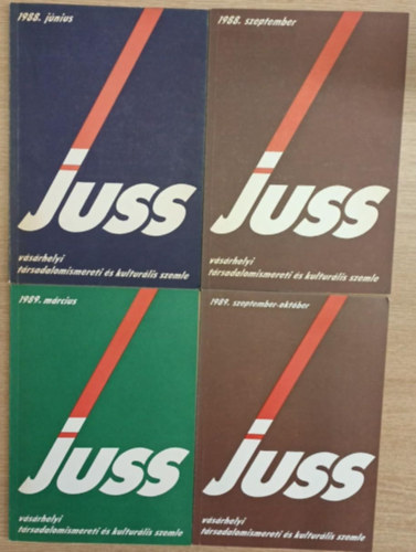 T�bb szerz� - 4 db Juss foly�irat: 1988. j�nius, 1988. szeptember, 1989. m�rcius, 1989. szeptember-okt�ber