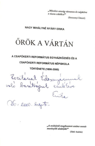 Dr. Nagy Mihlyn Nyry Erika - rk a vrtn- dediklt