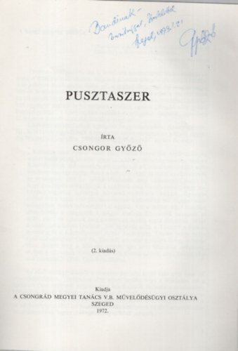 Csongor Gy�z� - Pusztaszer - Dedik�lt