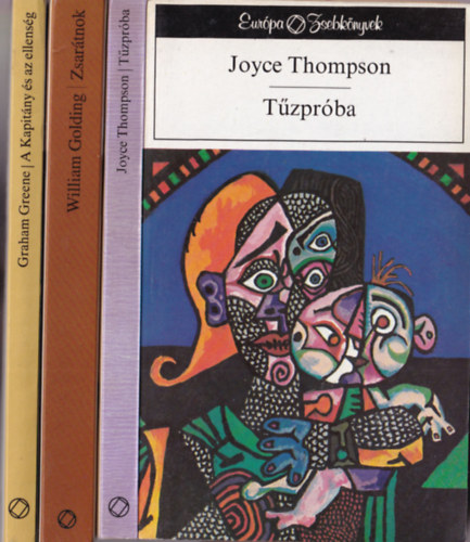 Graham Greene, William Golding, Joyce Thompson - 3 db Európa Zsebkönyvek sorozatból: Tűzpróba, Vérbosszú, Zsarátnok, A kapitání és az ellenség