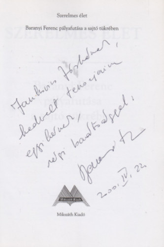 Nmeth Jnos Istvn - Szerelmes let (Baranyi Ferenc plyja)- Baranyi Ferenc ltal dediklt