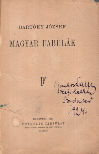Bartky Jzsef - Magyar fabulk
