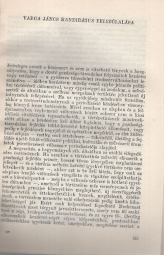 Varga Jnos kandidtus  felszlalsa-Vita a feudlis kori magyar trtnelem periodizcijrl -  Klnlenyomat
