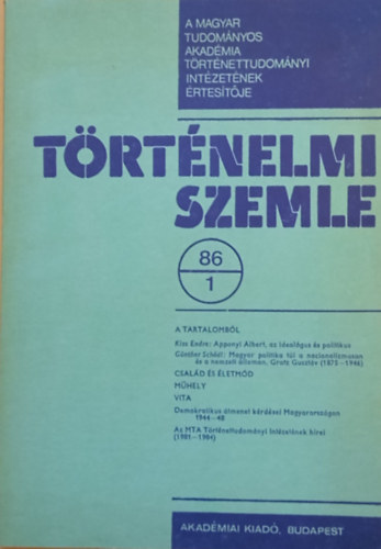 Rnki Gyrgy (szerk.) - Trtnelmi Szemle 86/1