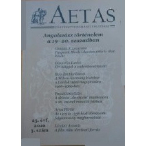 Vajda Zoltn (szerk.) - Aetas Trtnettudomnyi folyirat 2010/3