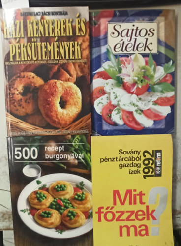 Brtfai Laci bcsi, Verhczki Istvn, Bobrov L.-Tyerehina L., Nyregyhza - 4 db Szakcsknyv: Hzi kenyerek s pkstemnyek +Sajtos telek +500 recept burgonyval +Mit fzzek ma?