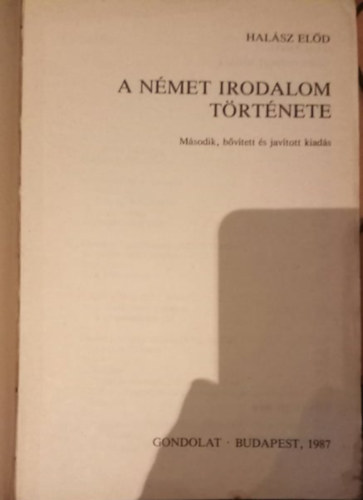Hal�sz El�d - A n�met irodalom t�rt�nete