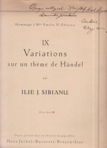 Ilie J. Sibianu - IX. Variations sur un thme de Hndel (dediklt)