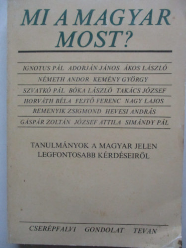 Mi a magyar most? - Tanulmnyok a magyar jelen legfontosabb krdseirl