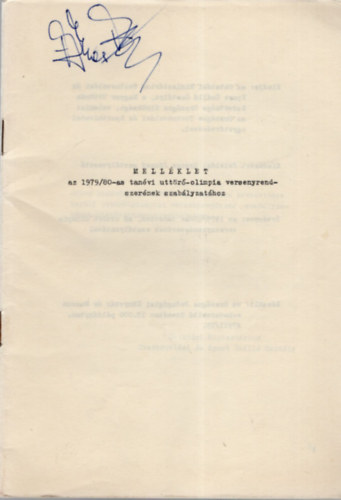 Mellklet az 1979/80-as tanvi uttr-olimpia versenyrendszernek szablyzathoz