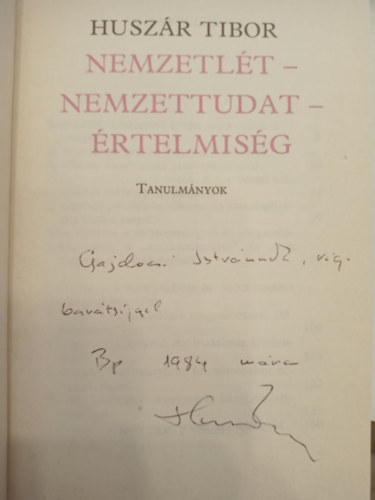 Huszr Tibor - Nemzetlt-Nemzettudat-rtelmisg