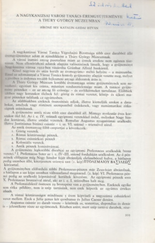 Brn Sey Katalin, Gedai Istvn - A nagykanizsai Vrosi Tancs remgyjtemnye a Thry Gyrgy Mzeumban - Dediklt- Klnlenyomat