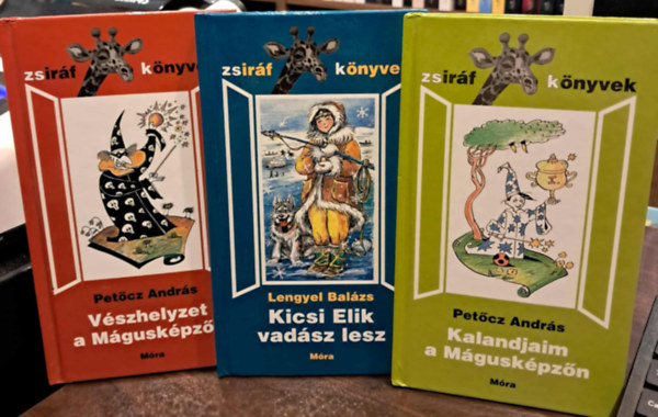 Petőcz András, Lengyel Balázs - 3 kötet a Zsiráf könyvek sorozatból: Kalandjaim a Mágusképzőn, Kicsi Elik vadász lesz, Vészhelyzet a Mágusképzőn