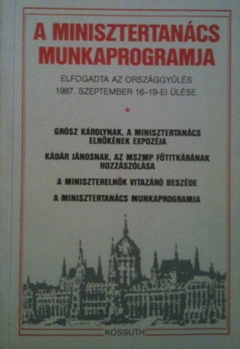 szerk.D�s �gnes - A minisztertan�cs munkaprogramja