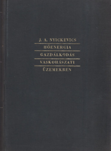 J.A. Nyickevics - H�energiagazd�lkod�s vaskoh�szati �zemekben