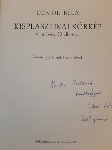 Gmr Bla - Kisplasztikai krkp - 41 mvsz 50 alkotsa