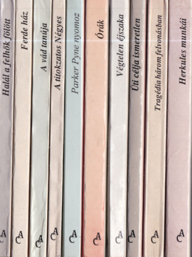 Agatha Christie - 10 db. Agatha Christie: Hall a felhk fltt + Ferde hz + A vd tanja + A titokzatos Ngyes + Parker Pyne nyomoz + rk + Vgtelen jszaka + ti clja ismeretlen + Tragdia hrom felvonsban + Herkules munki