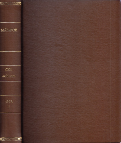 Sz�zadok CXII. �vfolyam, 1978 I.