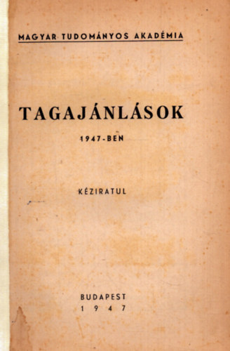 Nincs feltntetve - Tagajnlsok 1947-ben