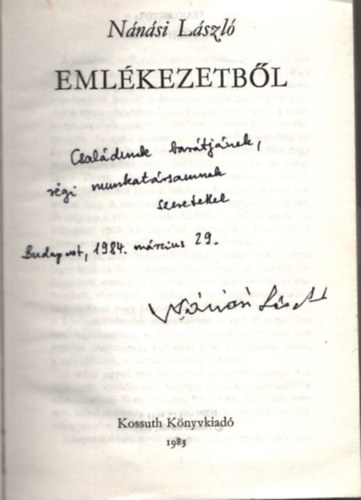 Nánási László - Emlékezetből