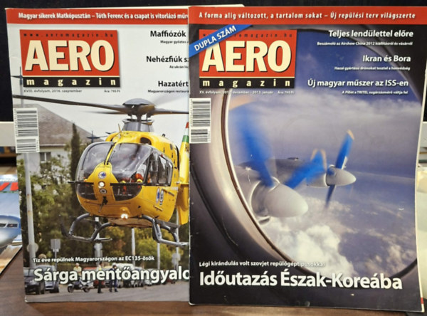 Sajtos Zolt�n (f�szerk.) - 2 db Aero magazin: XV. �vfolyam, 2012. december-2013. janu�r + XVIII. �vfolyam, 2016. szeptember