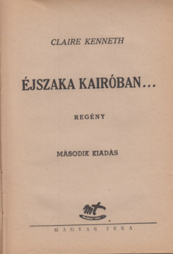 Claire Kenneth - �jszaka Kair�ban