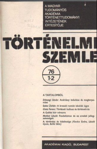 Glatz Ferenc - Trtnelmi szemle 1976 ( Teljes vfolyam 1-4 szm, egybektve )
