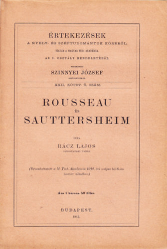 Rcz Lajos - Rousseau s Sauttersheim