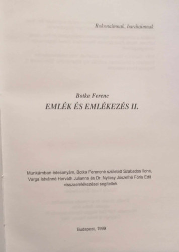 Botka Ferenc - Emlk s emlkezs II.