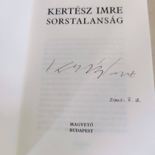 Kertsz Imre - Sorstalansg - Alrt pldny! (dediklt)