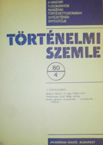 Rnki Gyrgy (szerk.) - Trtnelmi szemle 1980/4. szm