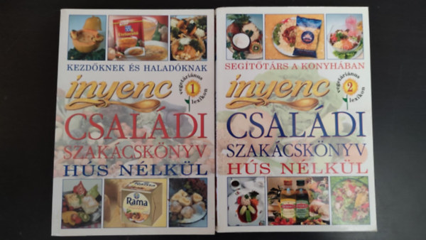Varga Lszln (szerk.) - nyenc csaldi szakcsknyv hs nlkl I-II. (Vegetrinus lexikon 1. - Kezdknek s haladknak + Vegetrinus lexikon 2. - Segttrs a konyhban)