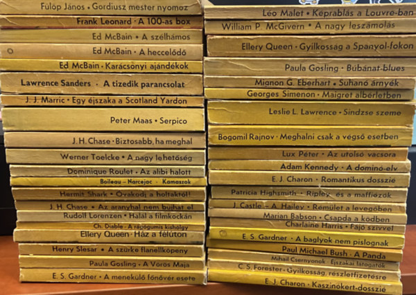 Lawrence Sanders, J. J. Marric, Peter Maas, J. H. Chase, Werner Toelcke, Dominique Roulet, Boileau, Hermit Shark, Rudolf Lorenzen, Ch. Diable, Henry Slesar, Paula Gosling, E. S. Gardner, Fülöp Jáno - 40db Albatrosz könyv
