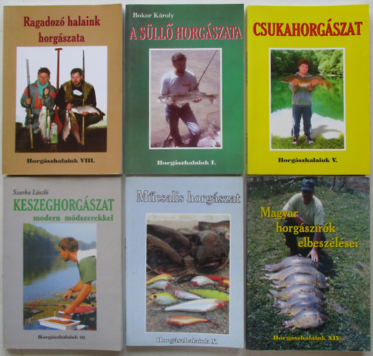 6 db kötet a Horgászhalaink sorozatból