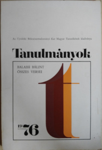 Bori Imre (szerk.) - Tanulm�nyok 1976 BALASSI B�LINT �SSZES VERSEI