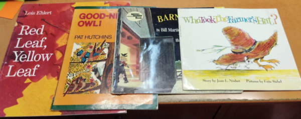Joan L. Nodset, Fritz Siebel (illus.), Bill Martin Jr., John Archambault, Ted Rand (illus.), Pat  Hutchins, Ehlert, Lois - Barn Dance! + Good-Night, Owl! + Red Leaf, Yellow Leaf + Who Took the Farmer's Hat? (4 fzet)